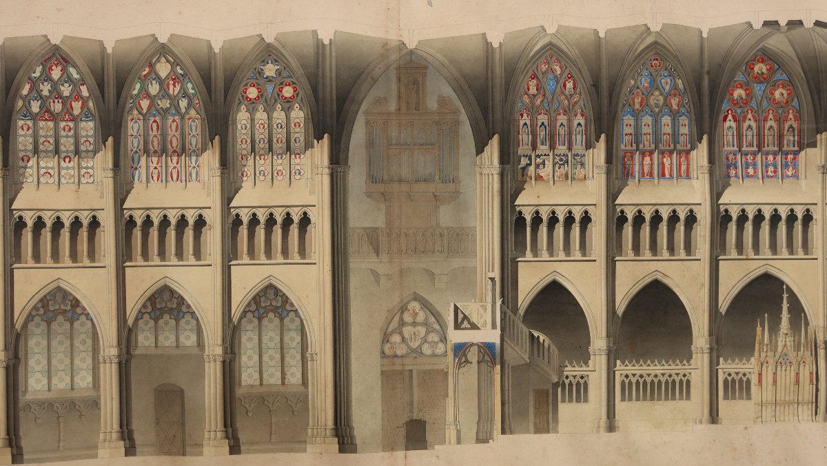 HIPPOLYTE DURAND : "RELEVE INTERIEUR ET ELEVATION DE NOTRE-DAME-DE L'EPINE"-photo-4
