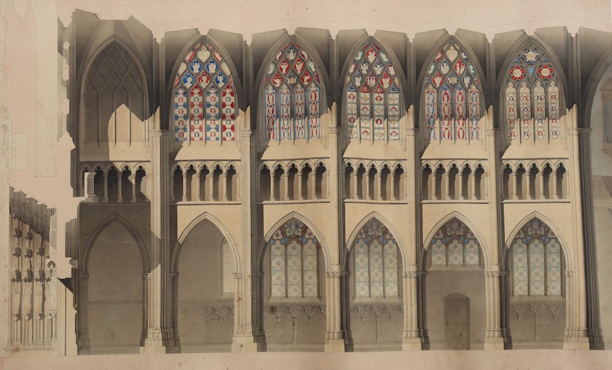 HIPPOLYTE DURAND : "RELEVE INTERIEUR ET ELEVATION DE NOTRE-DAME-DE L'EPINE"-photo-1
