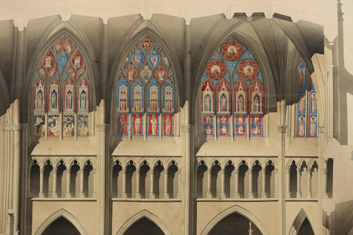 HIPPOLYTE DURAND : "RELEVE INTERIEUR ET ELEVATION DE NOTRE-DAME-DE L'EPINE"-photo-3
