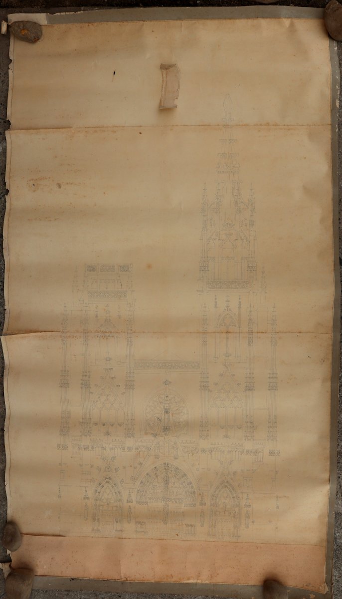 HIPPOLYTE DURAND : "RELEVE INTERIEUR ET ELEVATION DE NOTRE-DAME-DE L'EPINE"-photo-4
