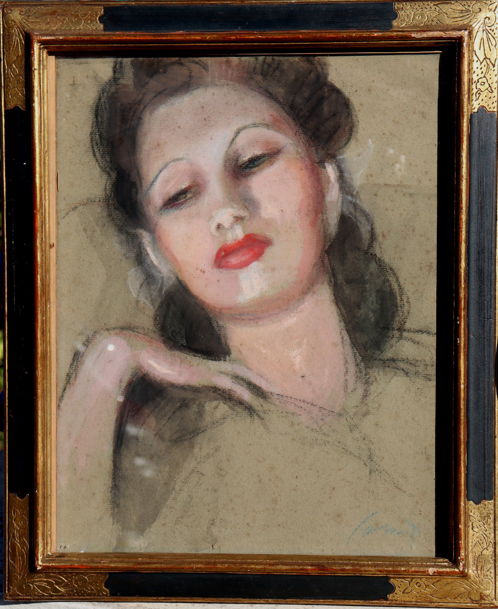 ECOLE FRANCAISE VERS 1940 : "LE ROUGE A LEVRES"