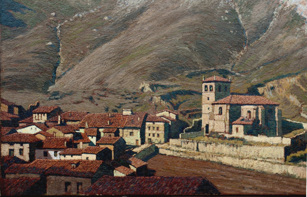 PIERRE LABROUCHE : "VILLAGE EN VIEILLE CASTILLE"-photo-2