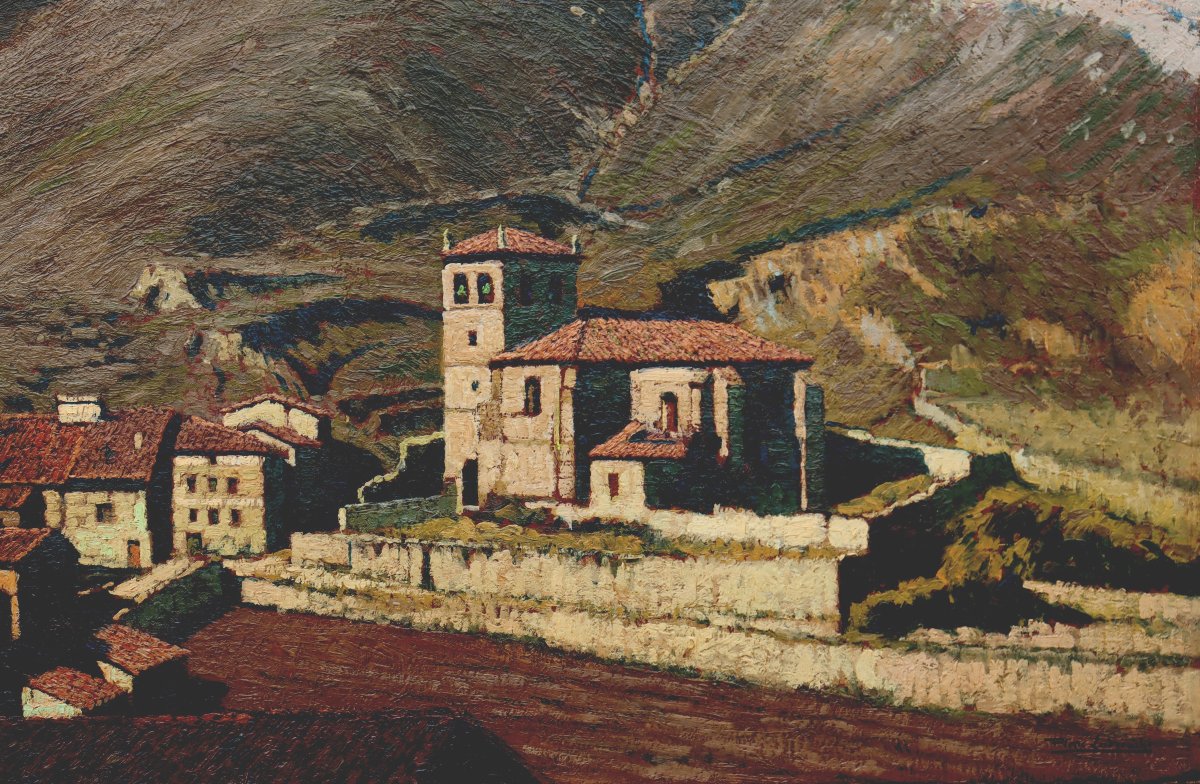 PIERRE LABROUCHE : "VILLAGE EN VIEILLE CASTILLE"-photo-2