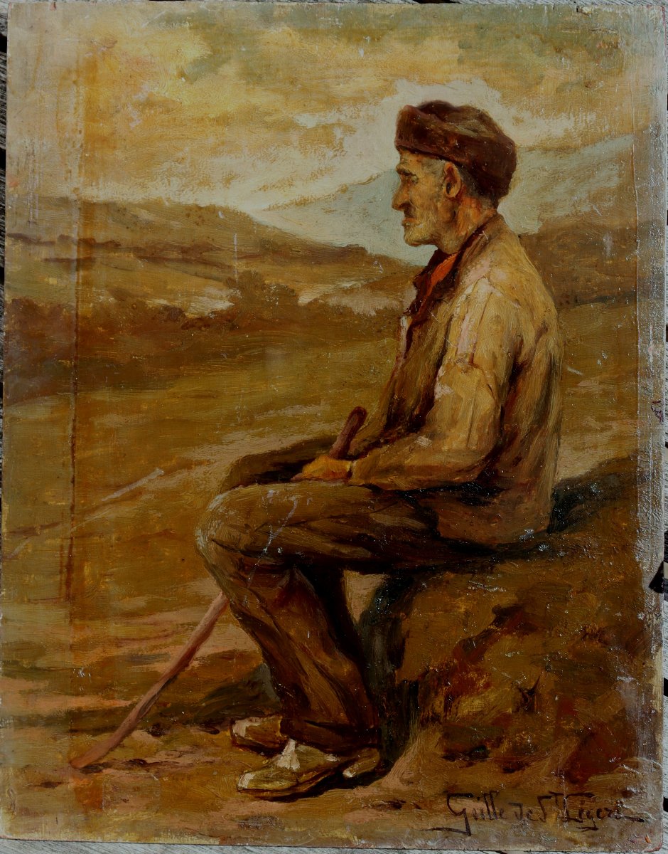 LEON GEILLE DE SAINT-LEGER : "LE VIEUX BERGER"-photo-1