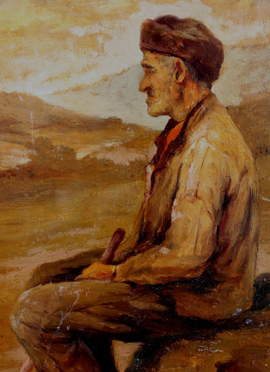 LEON GEILLE DE SAINT-LEGER : "LE VIEUX BERGER"-photo-2