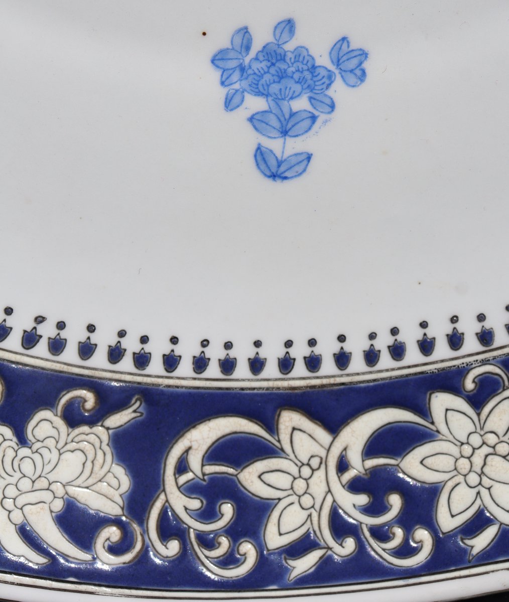 Very Big  Dish With Coat-of-arms : "château De Toussicourt"-photo-3