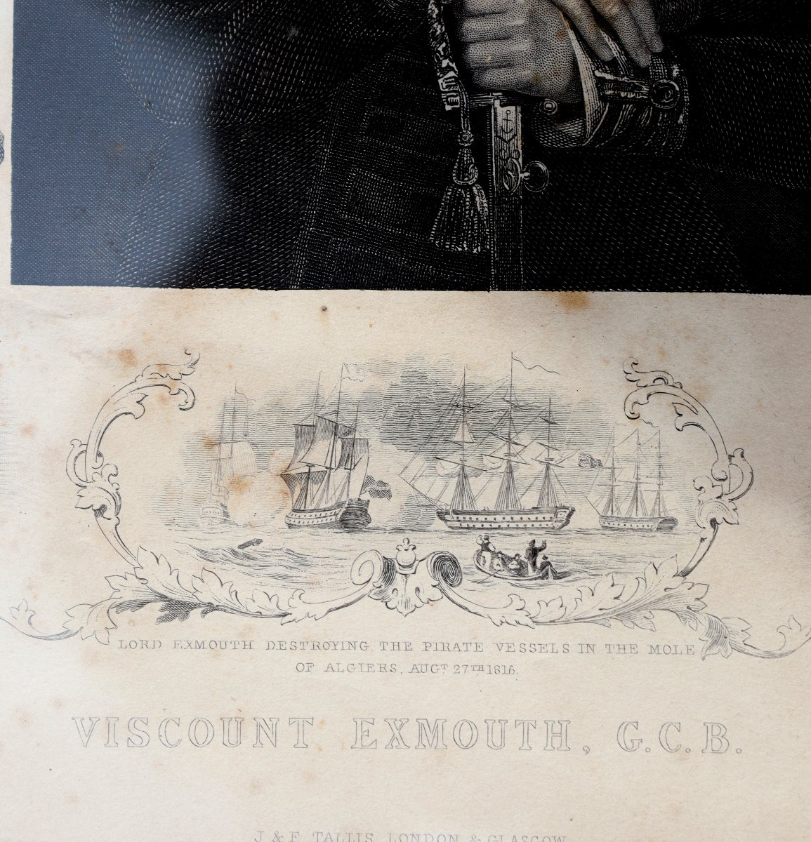 ECOLE ANGLAISE VERS 1840 : « VISCOUNT EXMOUTH G.C.B. »-photo-4