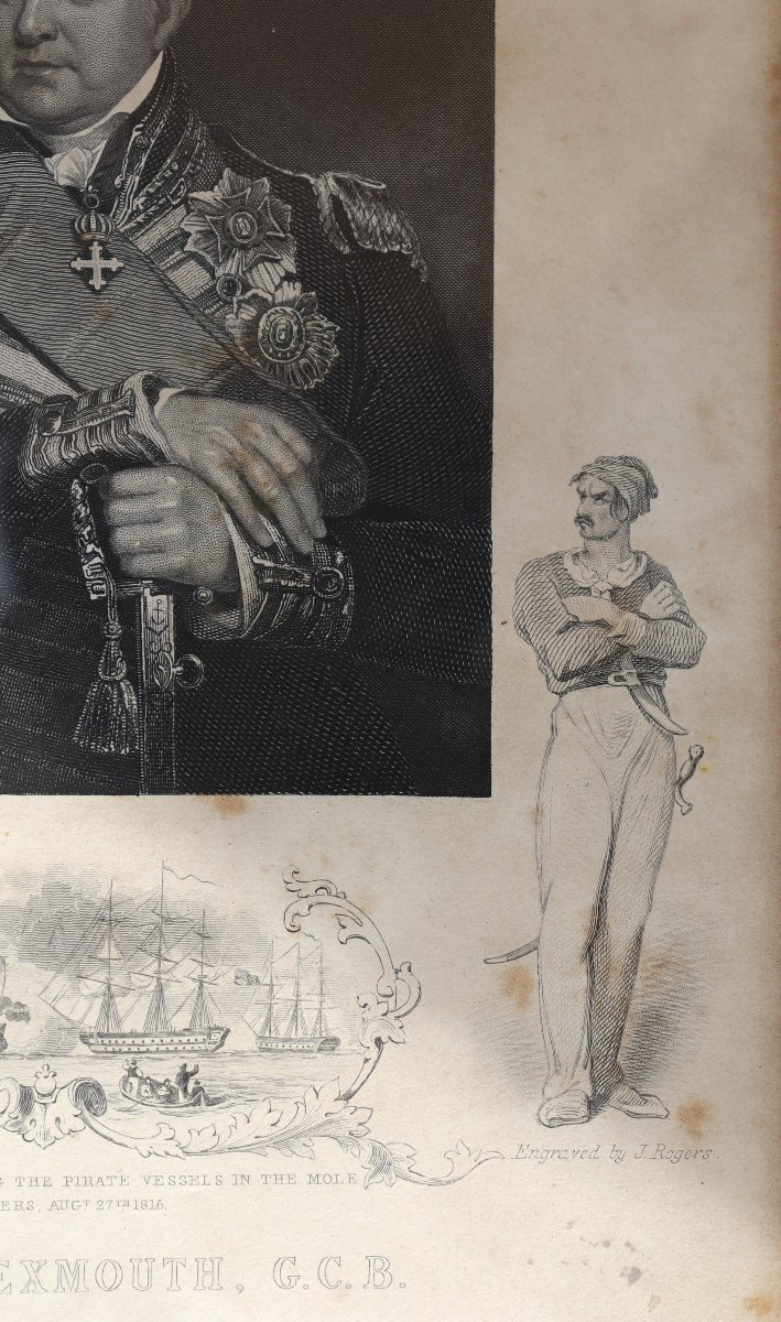 ECOLE ANGLAISE VERS 1840 : « VISCOUNT EXMOUTH G.C.B. »-photo-2