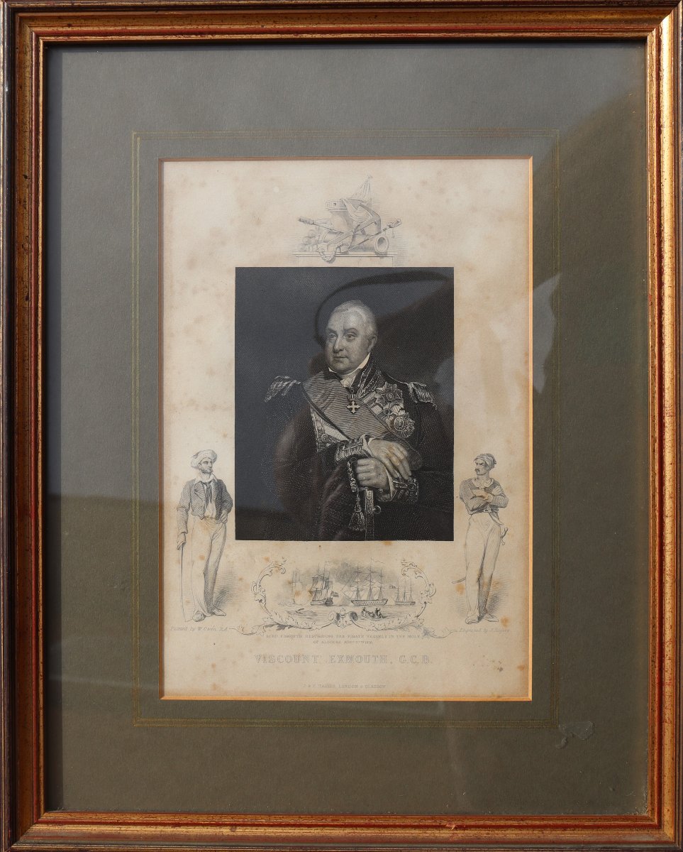 ECOLE ANGLAISE VERS 1840 : « VISCOUNT EXMOUTH G.C.B. »