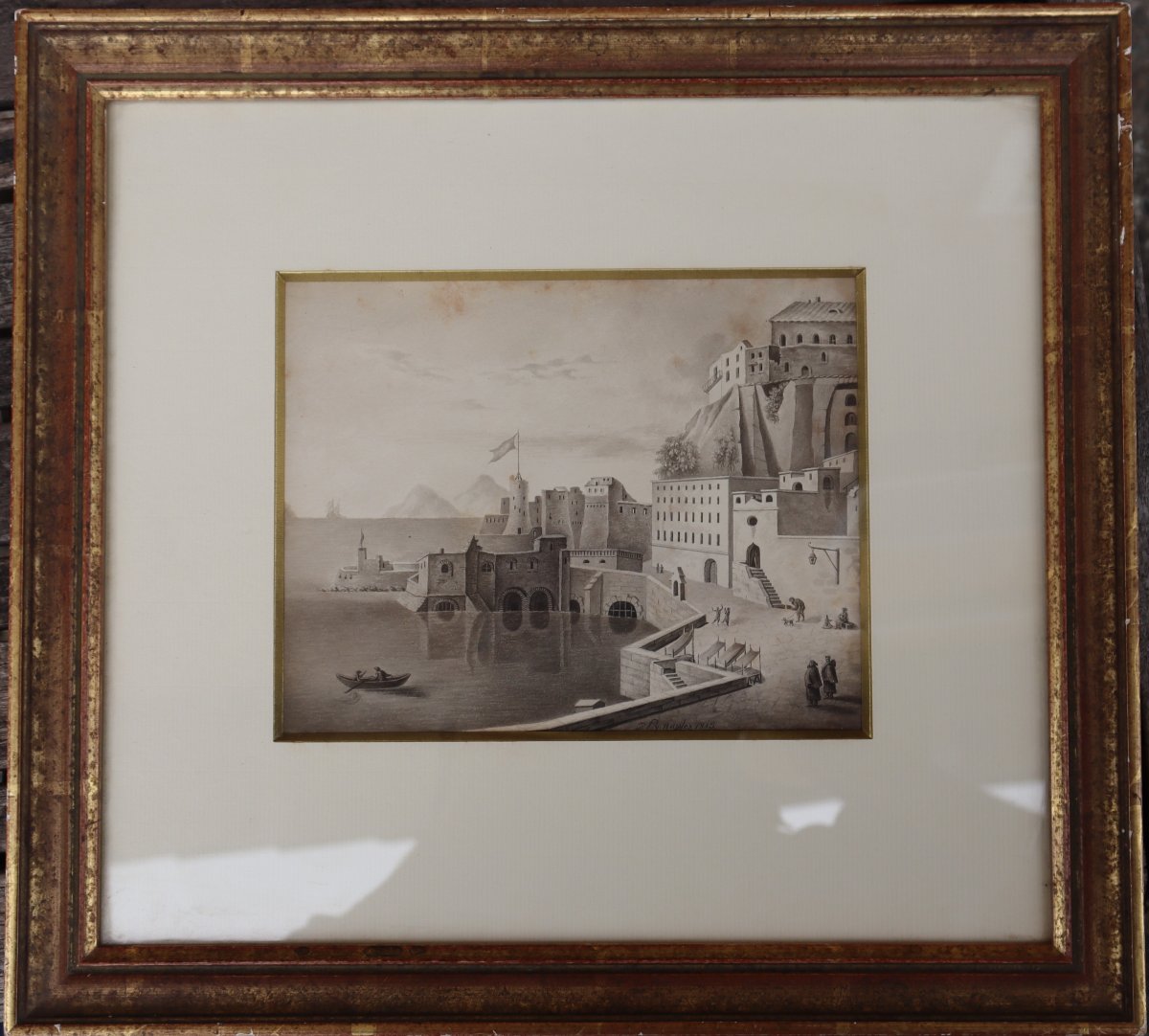French School 181 5: "naples Harbour"-photo-4