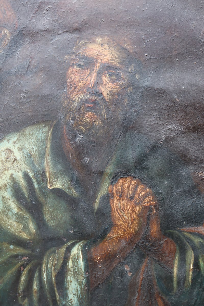 ECOLE FRANCAISE FIN XVIIe : « LE RENIEMENT DE SAINT PIERRE »-photo-1