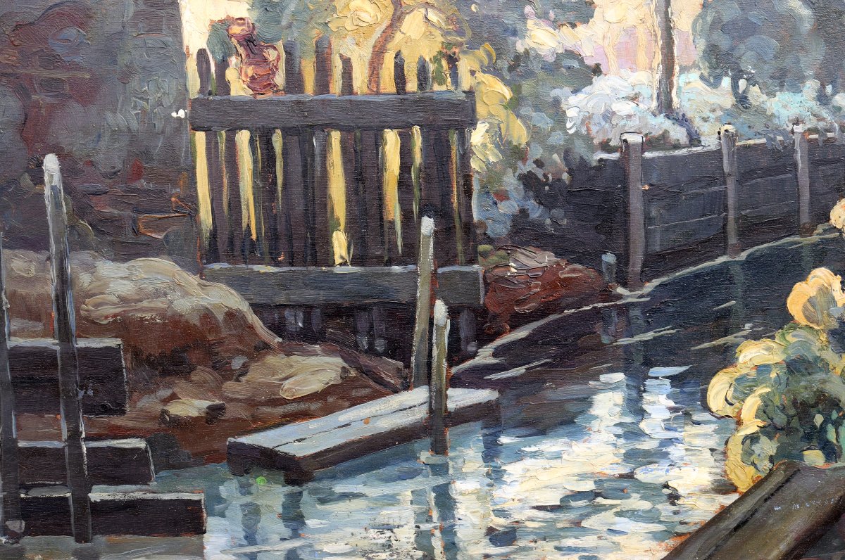 MAURICE VAGH WEINMANN : TRES GRAND TABLEAU "LE RUISSEAU" -photo-1