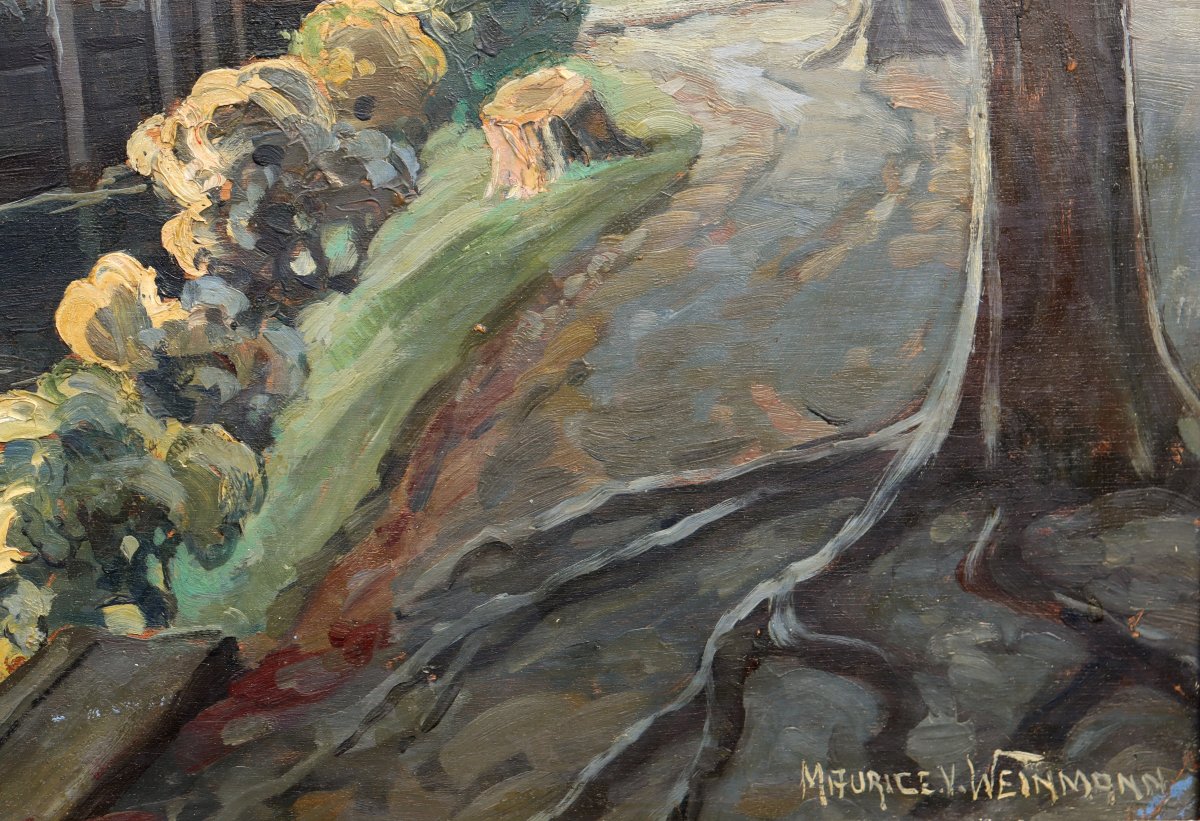 MAURICE VAGH WEINMANN : TRES GRAND TABLEAU "LE RUISSEAU" -photo-2