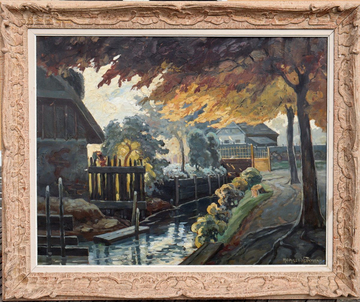 MAURICE VAGH WEINMANN : TRES GRAND TABLEAU "LE RUISSEAU" 