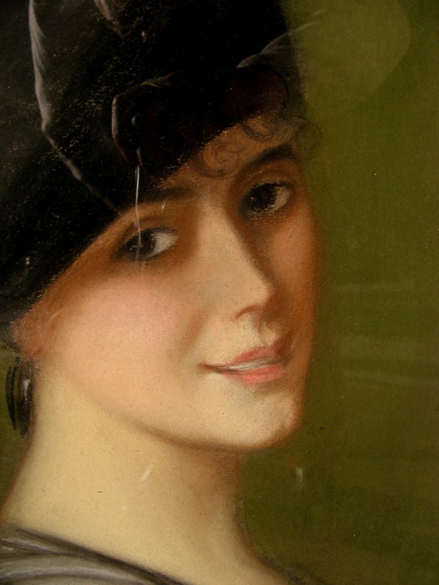 Alfredo Ramos Martinez : "youg Woman With A Feathered Hat"-photo-4