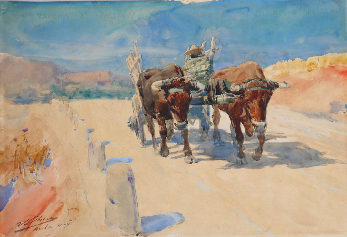 Ulpiano Checa Y Sanz : “the Ox-drawn Carriage”-photo-2