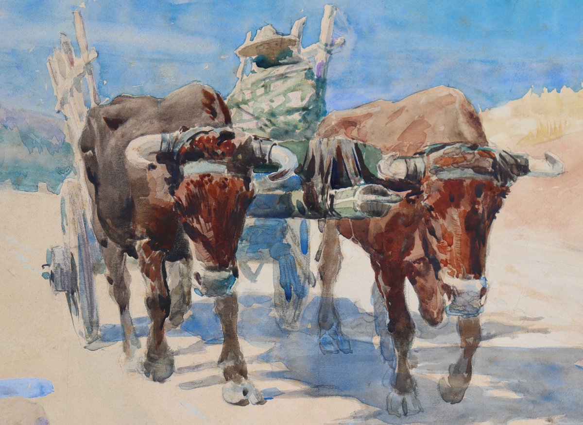 Ulpiano Checa Y Sanz : “the Ox-drawn Carriage”-photo-1