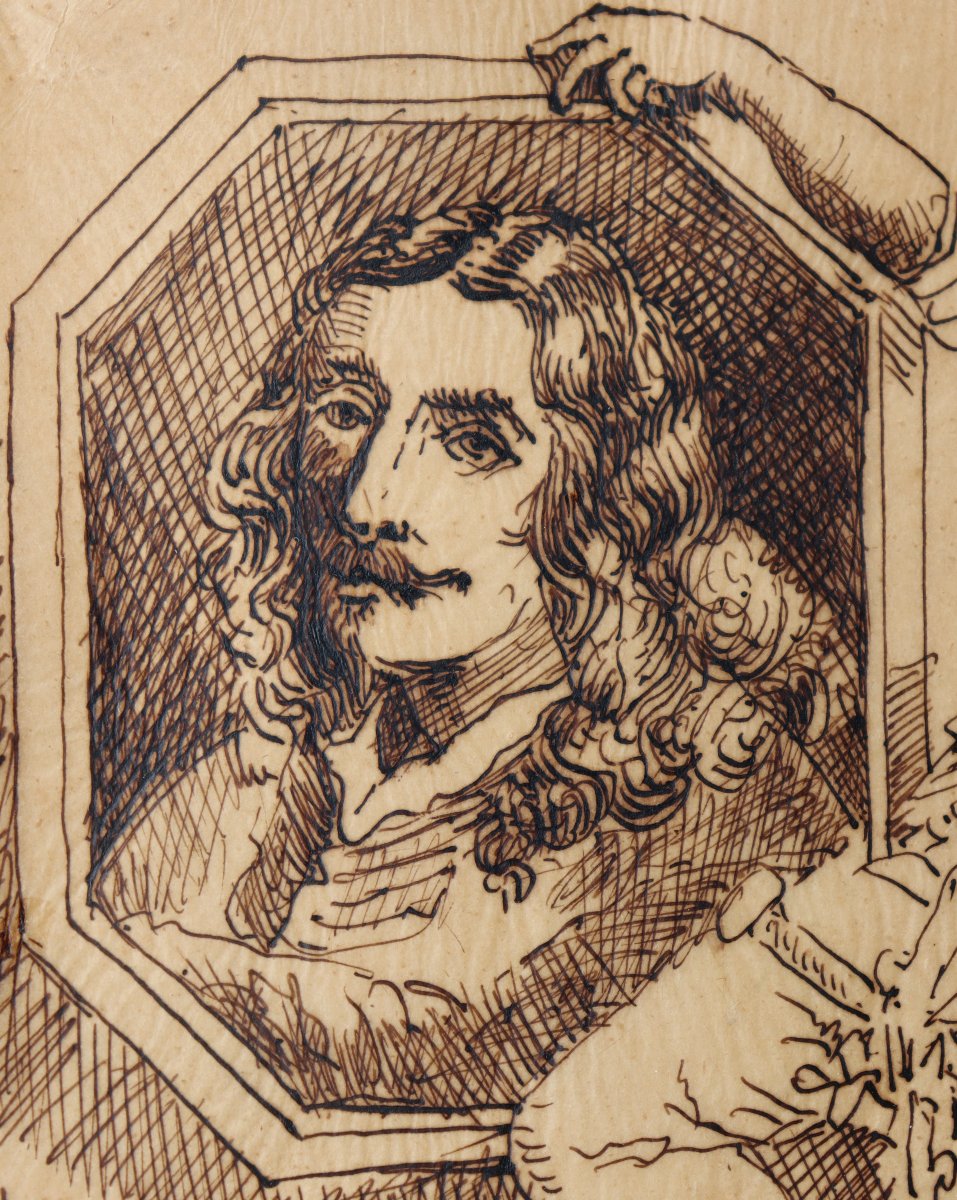 ITALIE XIXe : « FRONTISPICE A L’AUTOPORTRAIT DE SALVATOR ROSA »-photo-2
