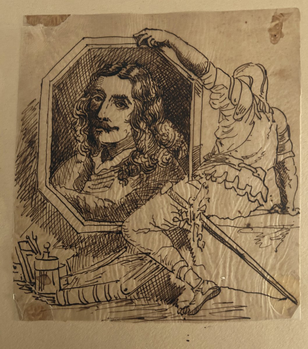 ITALIE XIXe : « FRONTISPICE A L’AUTOPORTRAIT DE SALVATOR ROSA »-photo-4