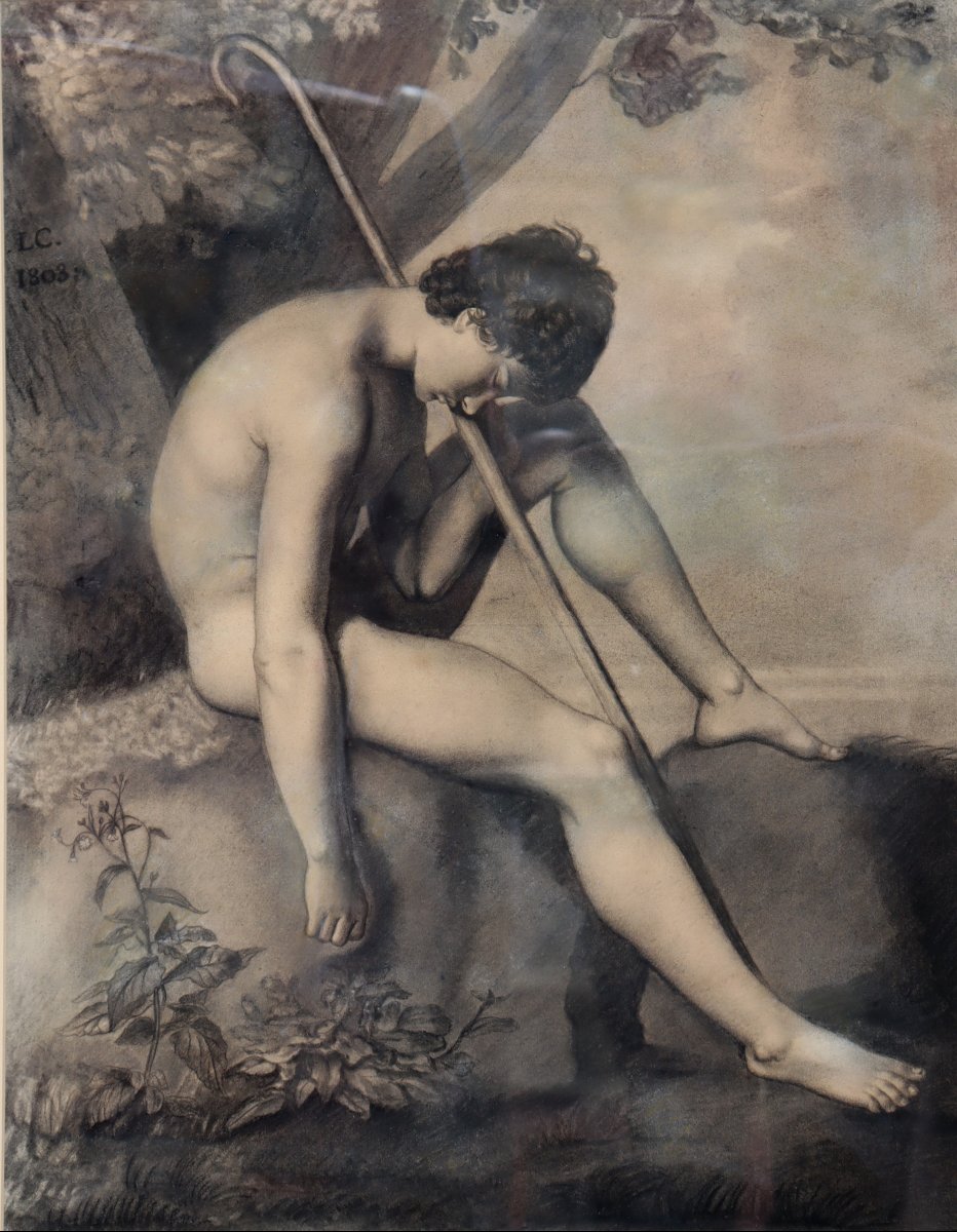 ECOLE NEO-CLASSIQUE 1803 : "LE PÂTRE ENDORMI"-photo-2