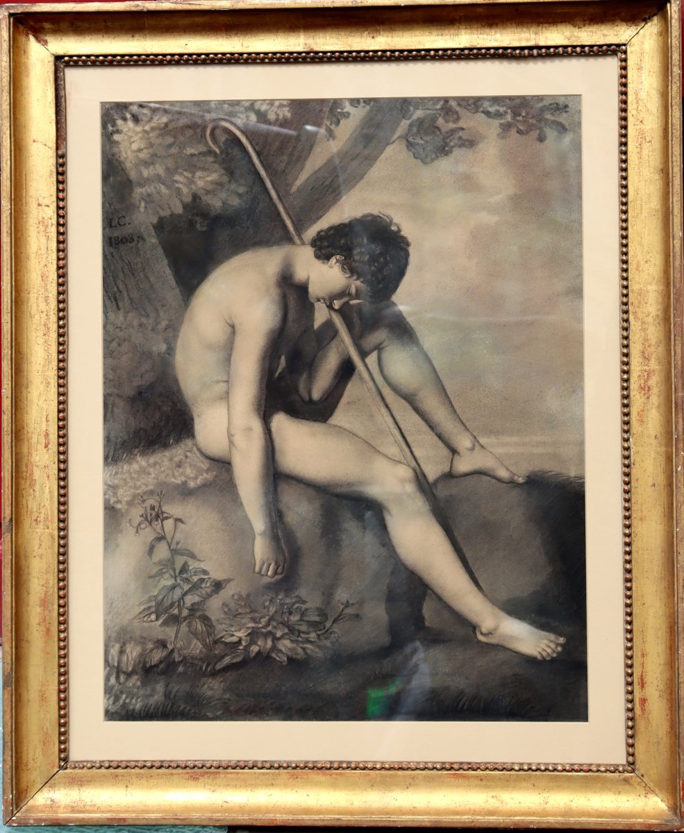 ECOLE NEO-CLASSIQUE 1803 : "LE PÂTRE ENDORMI"