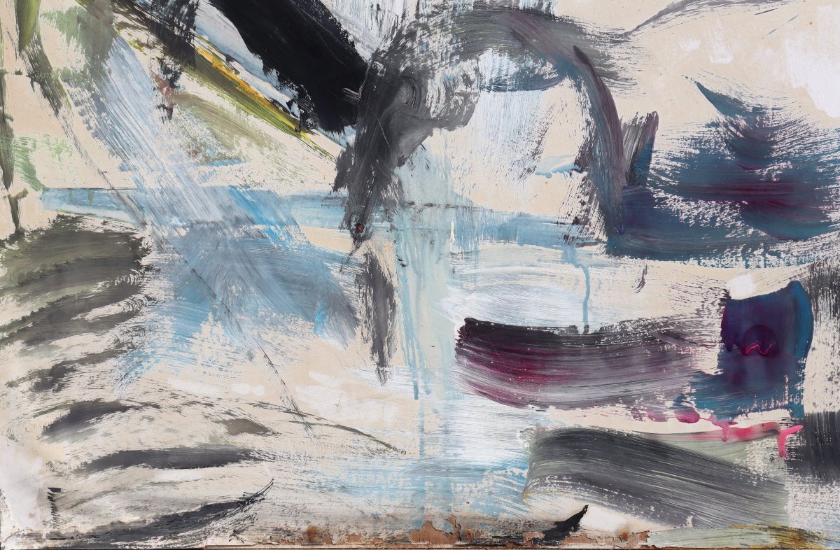 REINE BILORA (1927-2019) : GRANDE ABSTRACTION  « LE PETIT MATIN »-photo-3