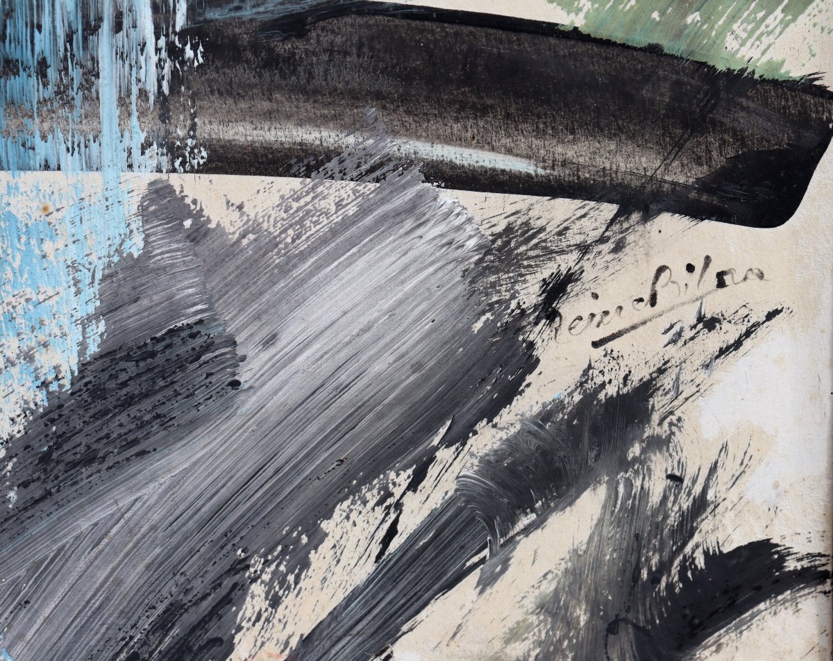 REINE BILORA (1927-2019) : GRANDE ABSTRACTION  « LE PETIT MATIN »-photo-2