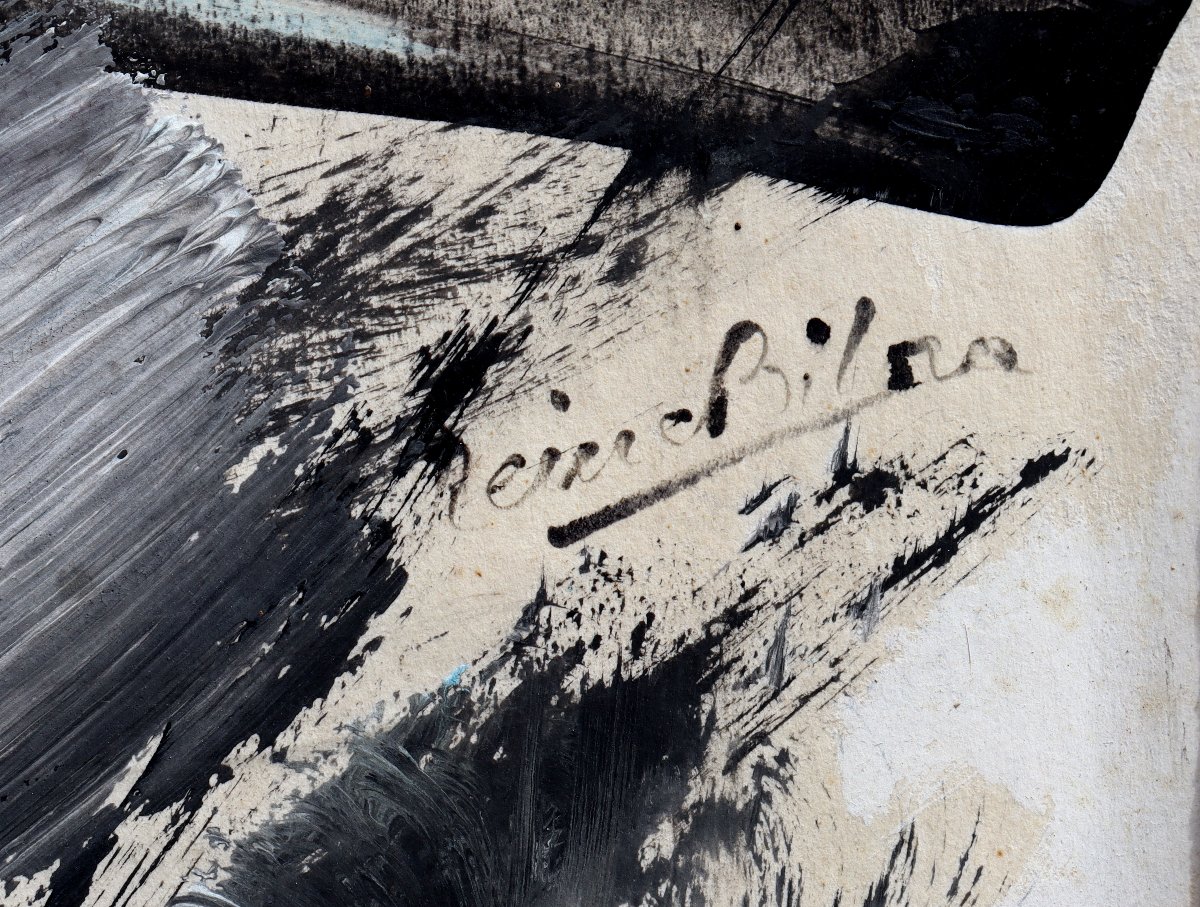 REINE BILORA (1927-2019) : GRANDE ABSTRACTION  « LE PETIT MATIN »-photo-3