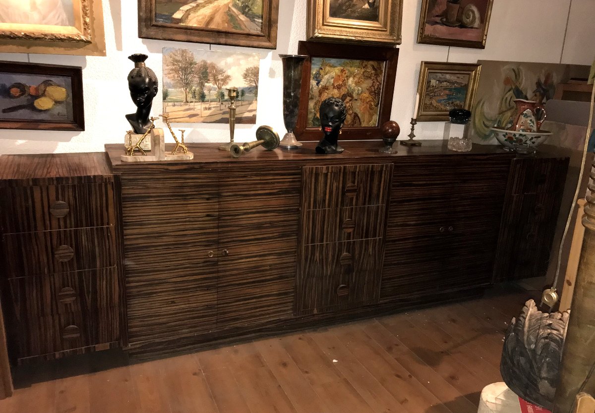ETABLISSEMENTS SOUYEUX (ATTRIBUE A) : "ENORME ENFILADE ART-DECO"-photo-3