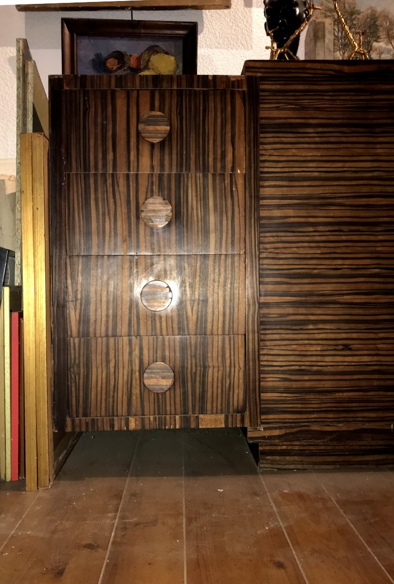ETABLISSEMENTS SOUYEUX (ATTRIBUE A) : "ENORME ENFILADE ART-DECO"-photo-4