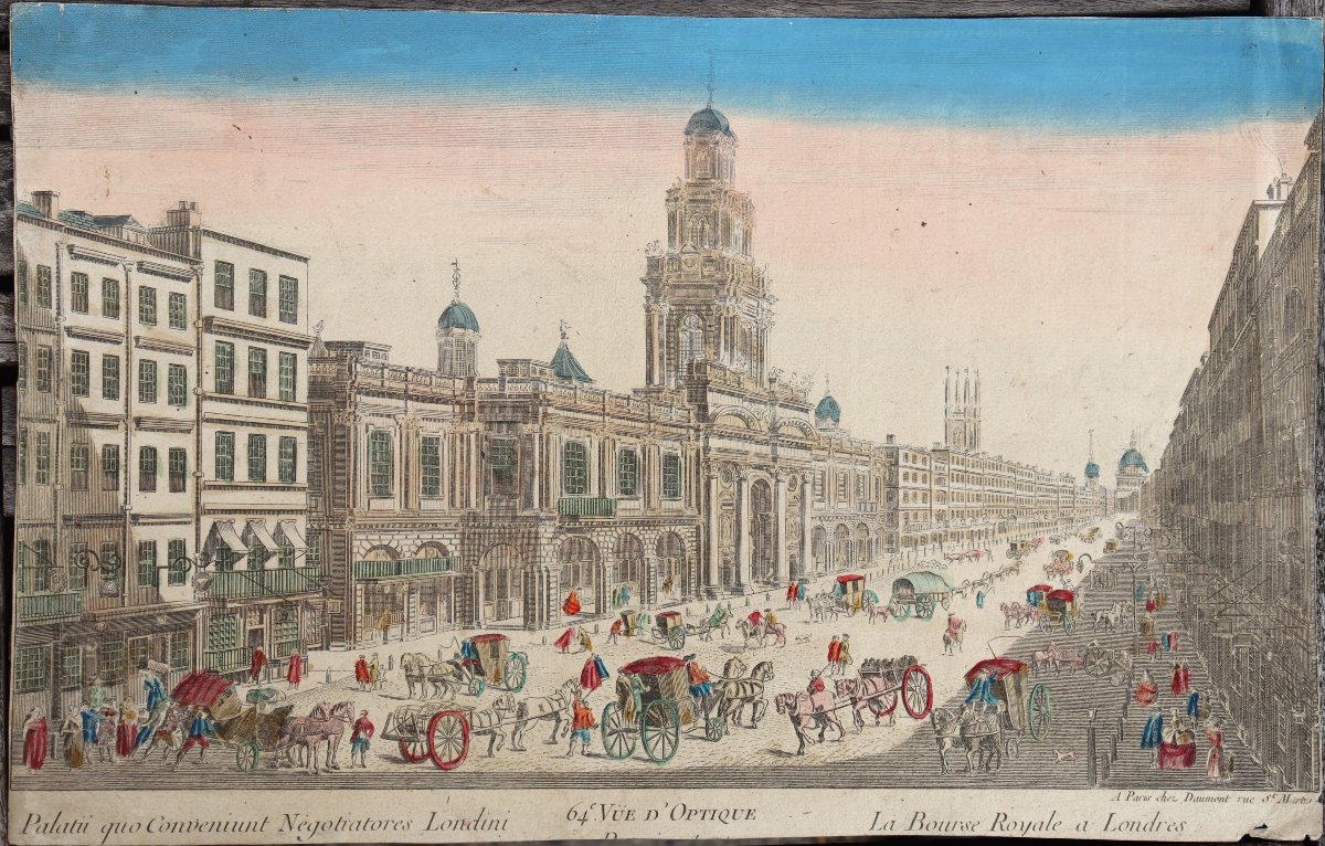 VUE D’OPTIQUE XVIIIe II/VI : « BOURSE ROYALE A LONDRES »