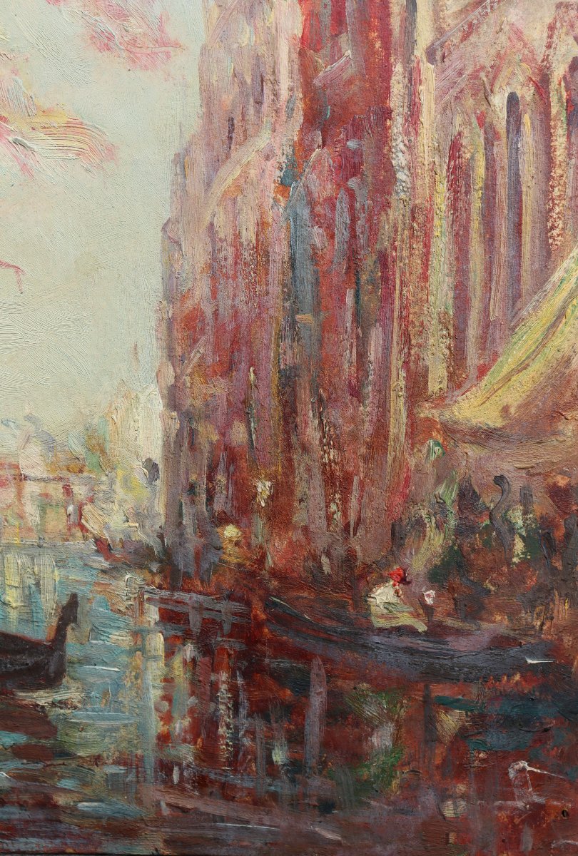 Felix Ziem (attributed To) : “canal Pavoise In Venice”-photo-4