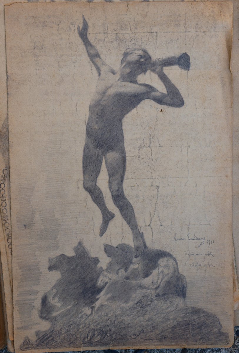 LUCIEN LAVEDAN : « CAHIER DE DESSINS ET AQUARELLES 1911 »-photo-2
