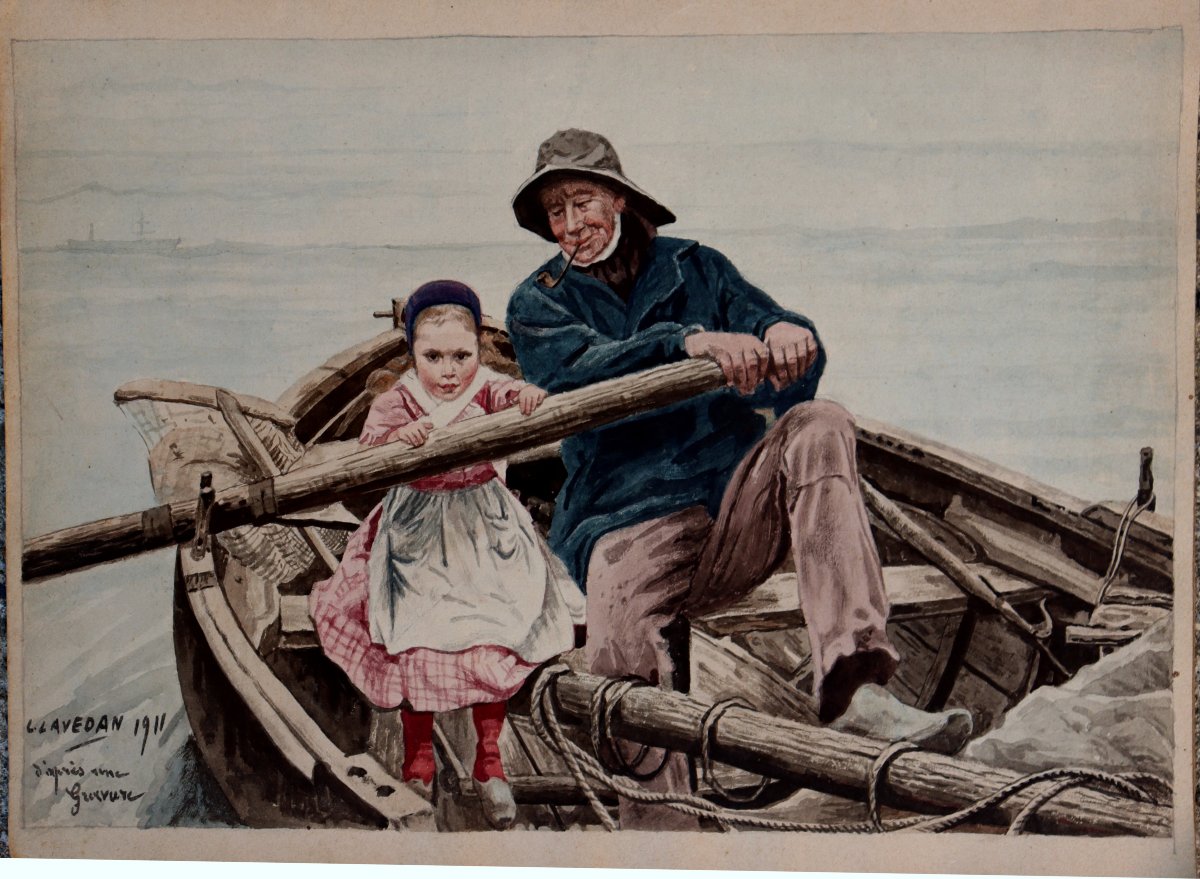 LUCIEN LAVEDAN : « CAHIER DE DESSINS ET AQUARELLES 1911 »-photo-7