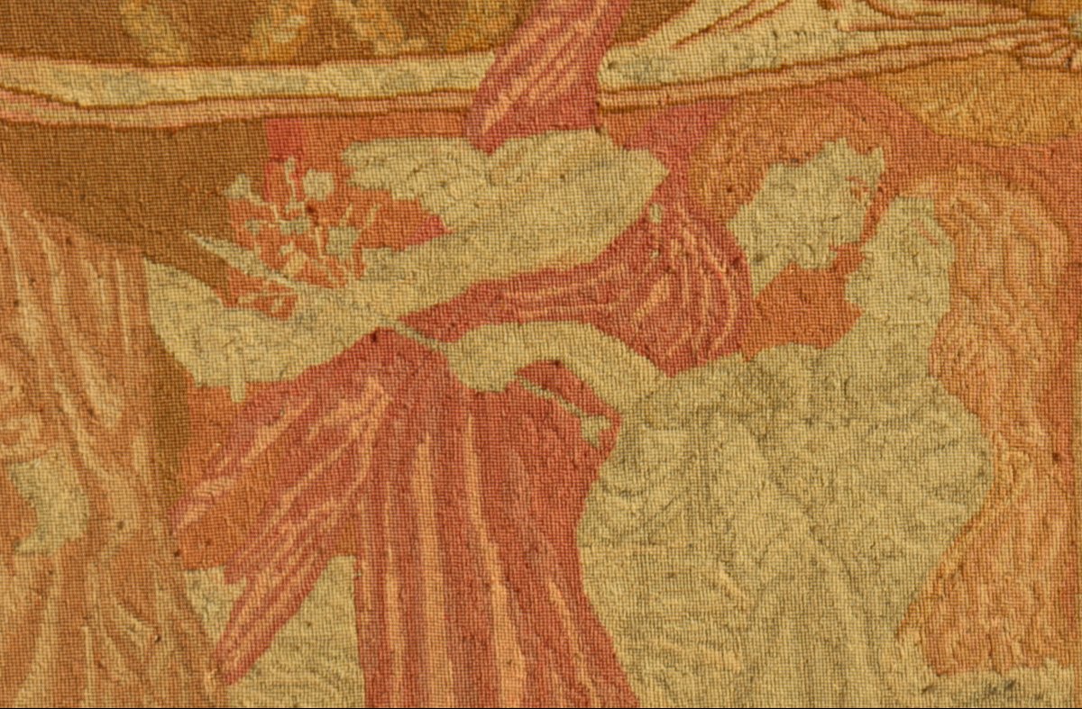GRANDE TAPISSERIE PRE-RAPHAELITE : "LE RÊVE DE DANTE" -photo-2