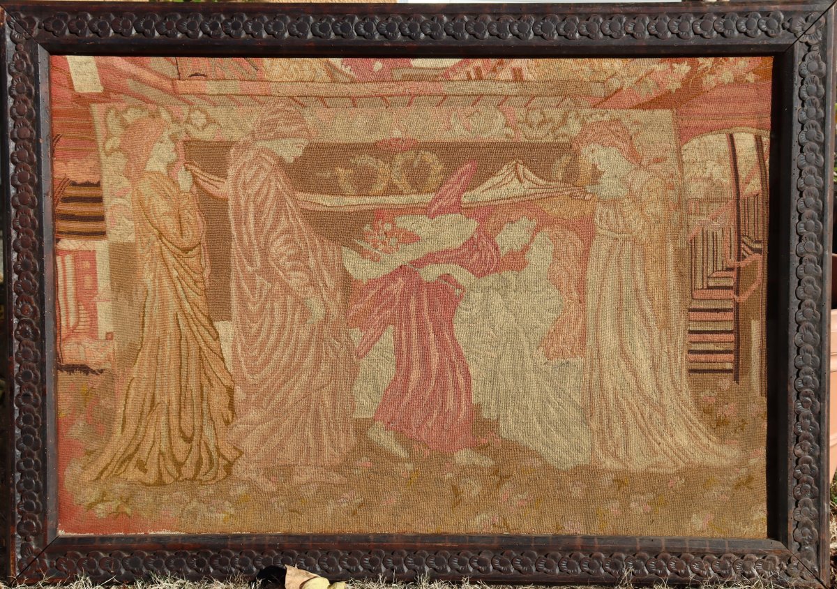 GRANDE TAPISSERIE PRE-RAPHAELITE : "LE RÊVE DE DANTE" 