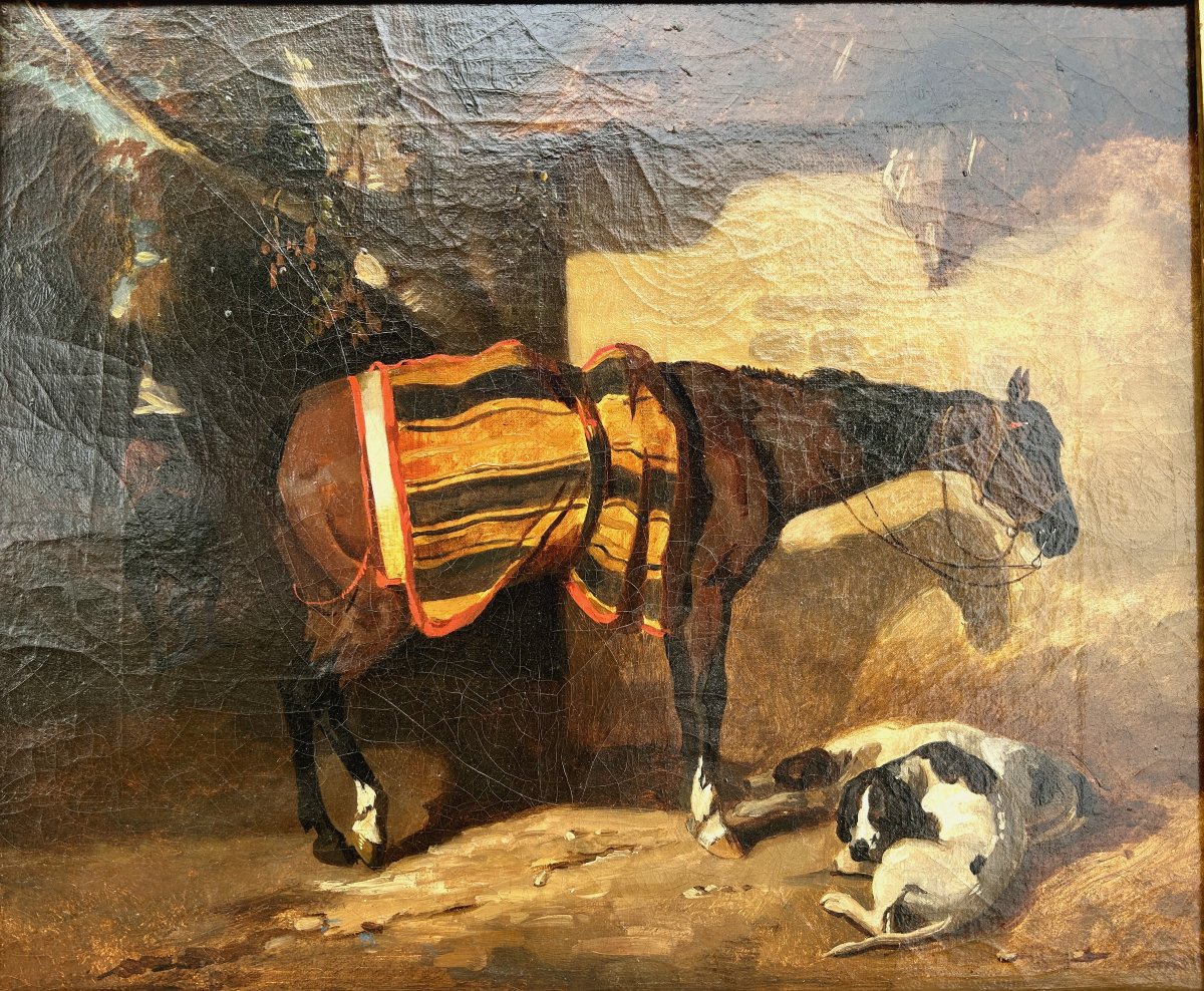 A. G. Decamps (attributed To) : "horse And Dogs At Rest"-photo-2