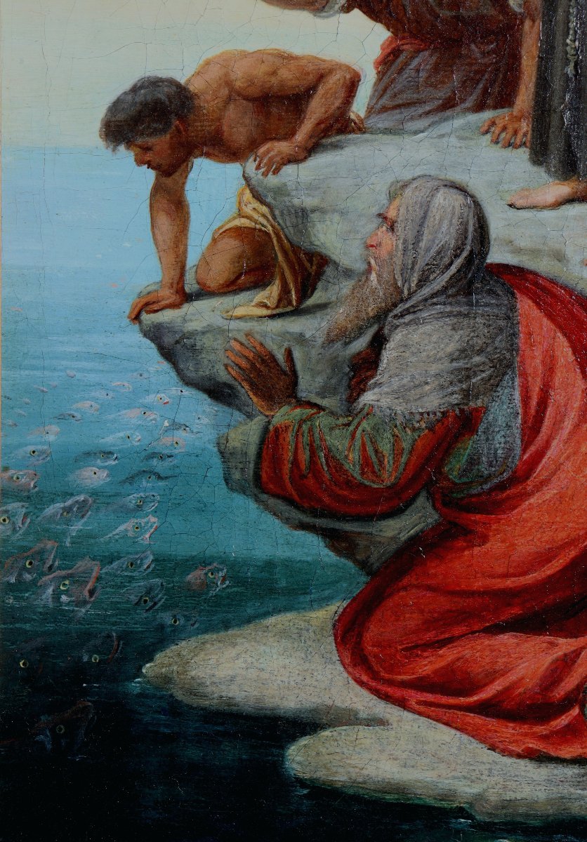 MARCELLO SOZZI OU OVERBECK : "LE PRÊCHE DE SAINT ANTOINE AUX POISSONS" -photo-2