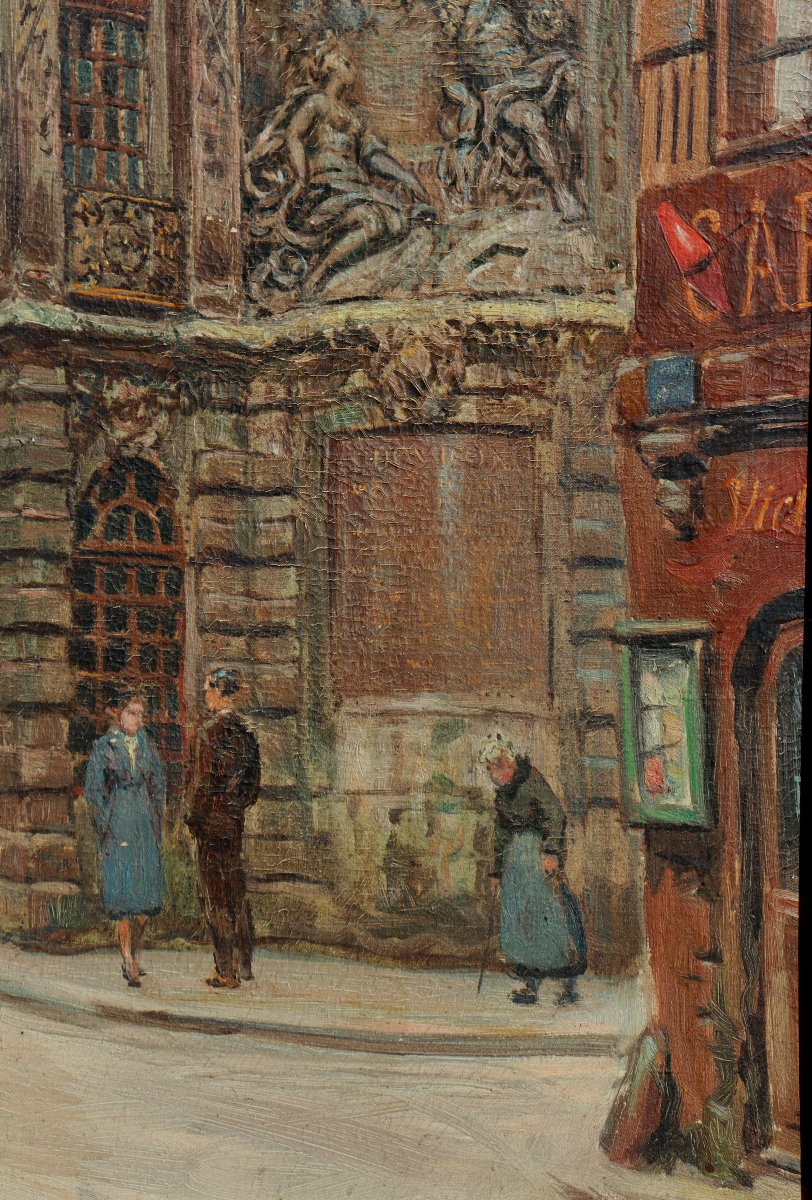 GEORGES PLANES : « ANIMATION RUE DU GROS-HORLOGE A ROUEN »-photo-1