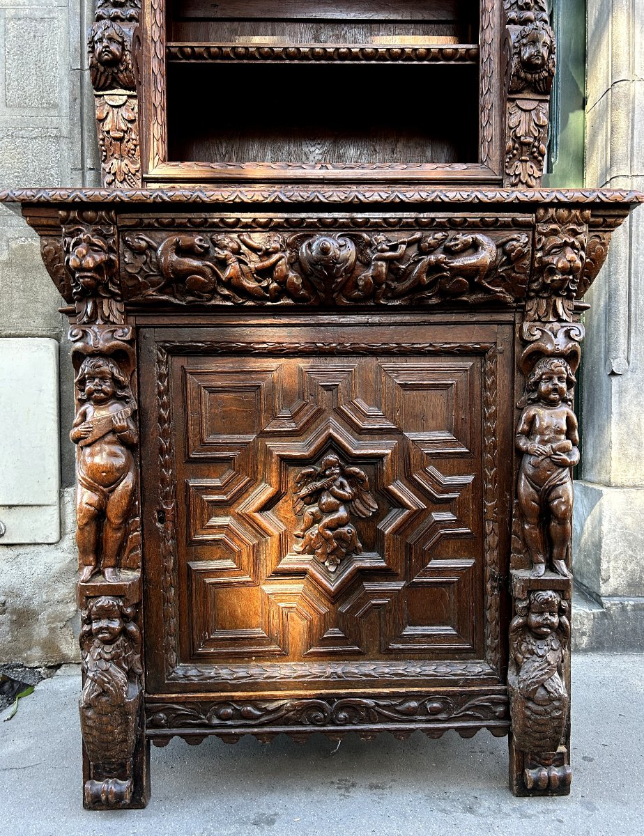 BUFFET/DRESSOIR PARTIELLEMENT RENAISSANCE-photo-2