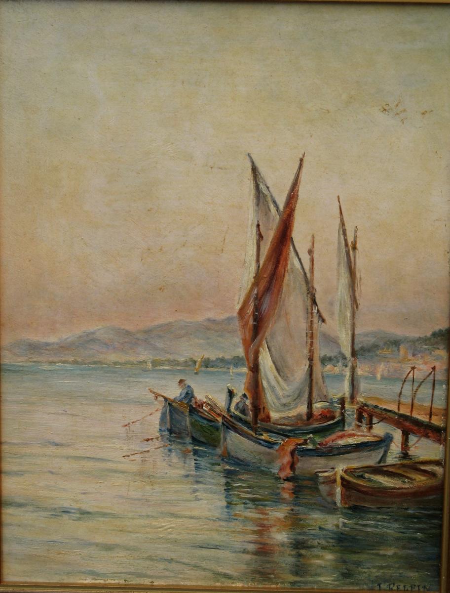 J. Felfin: Boats At Quai In The Mediterranean-photo-2