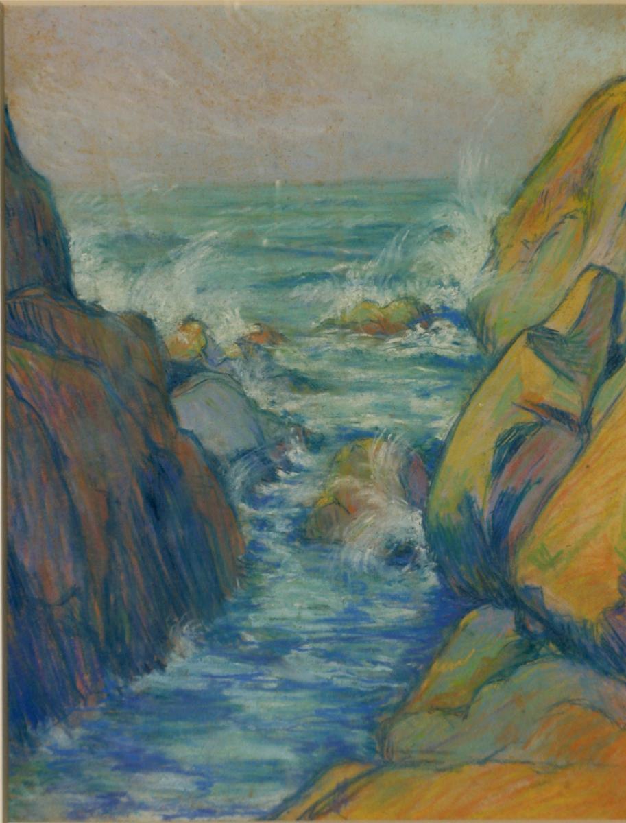 HENRY PRITE : PASTEL "CRIQUE BRETONNE"