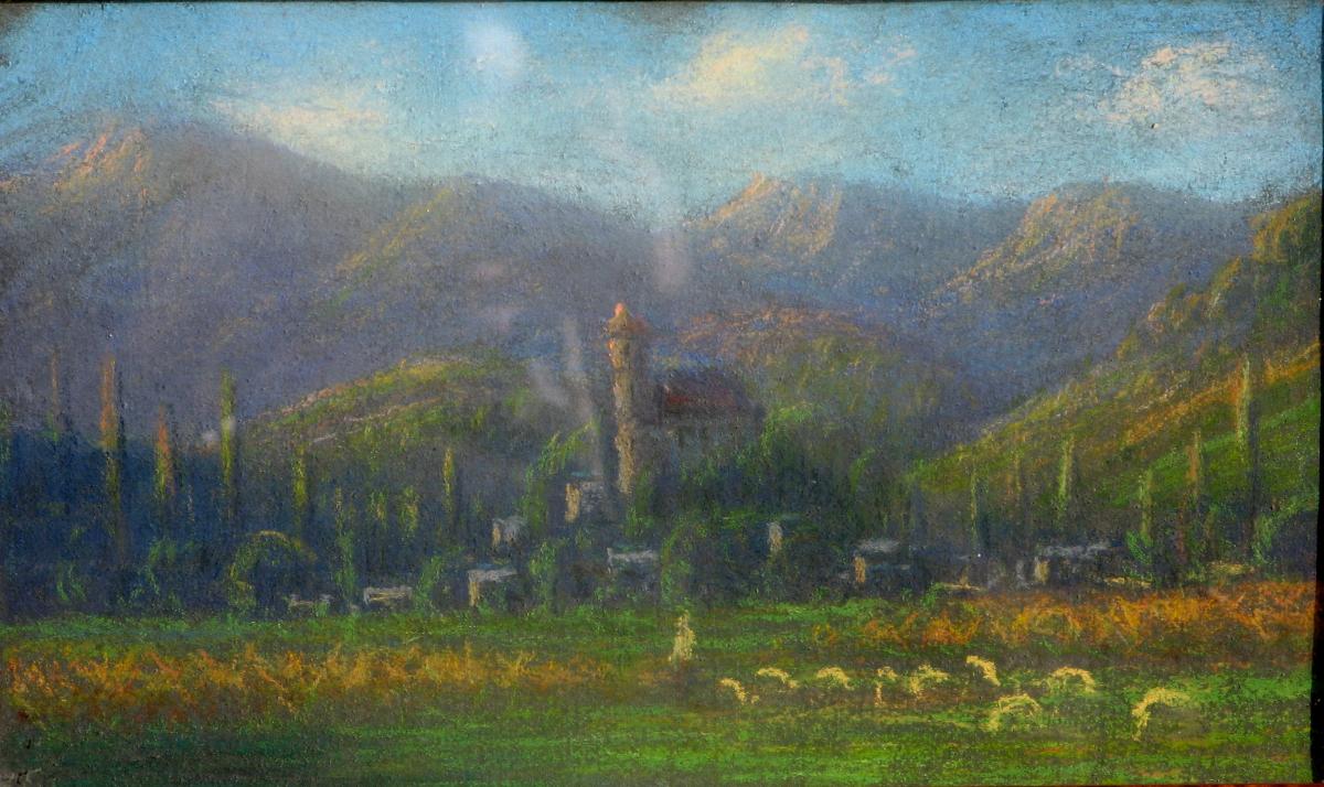 Lucien Gros : "landscape Of The Pyrenees"-photo-2