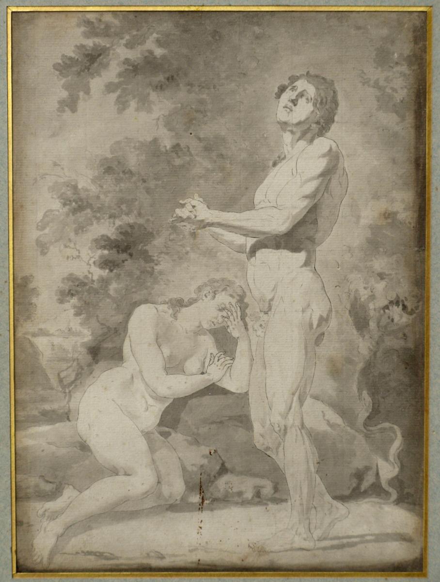Great Drawing End XVIII : "adam And Eve And The Serpent"-photo-2