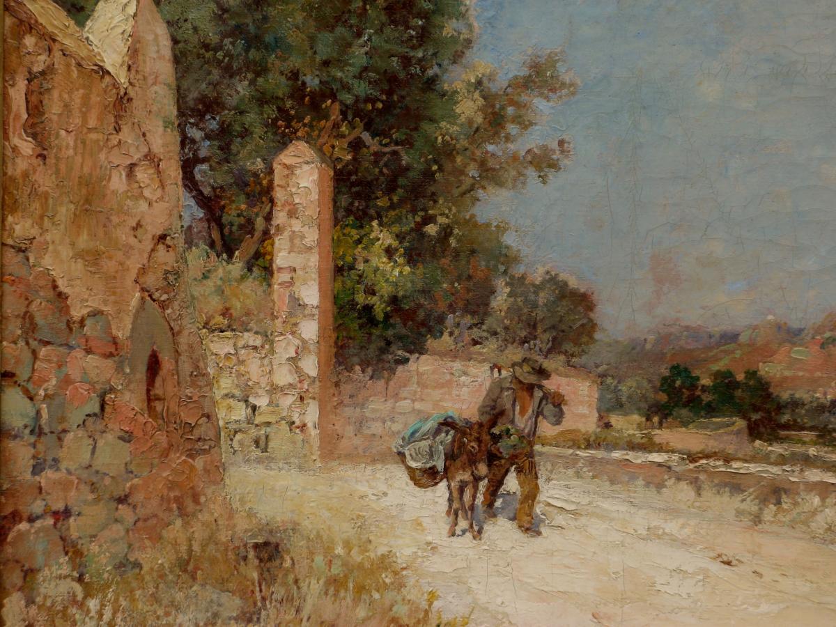 Etienne Robert: "provencal Landscape With Donkey"-photo-4