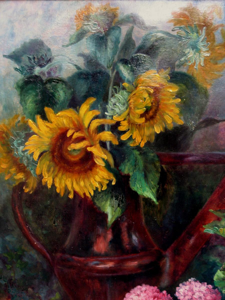 TRES GRAND TABLEAU : LE BOUQUET DE TOURNESOLS-photo-3