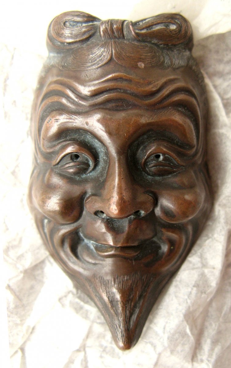 Set Of Small Japanese Masks In Metal-photo-2