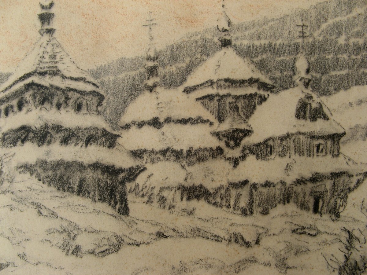 Drawing : "russian Church Under Snow" 1930-photo-3