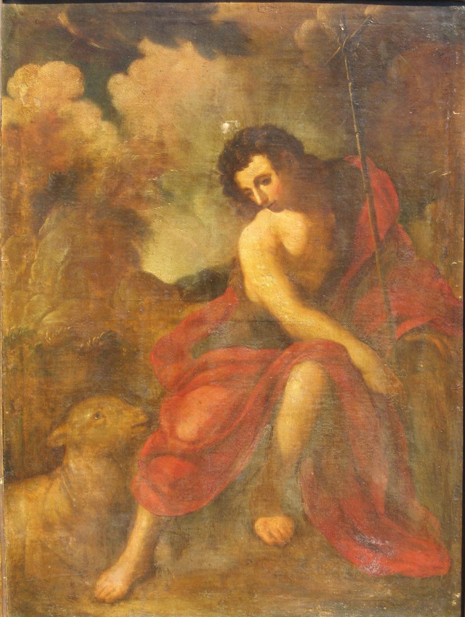 Big Ancient Picture : "saint John Baptist And The Lamb"-photo-2