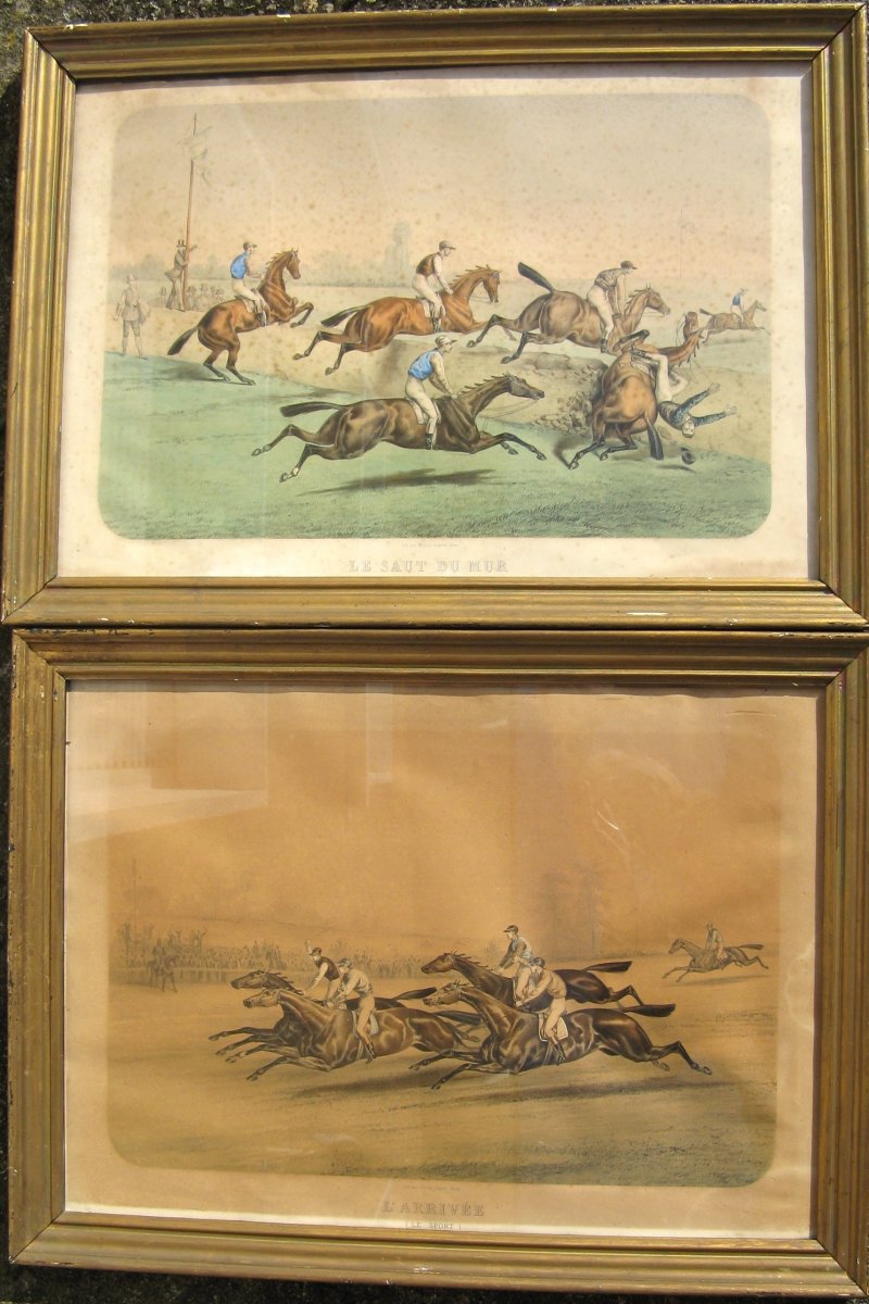 Victor Adam: Pair Of Large "horse Racing" Lithographs